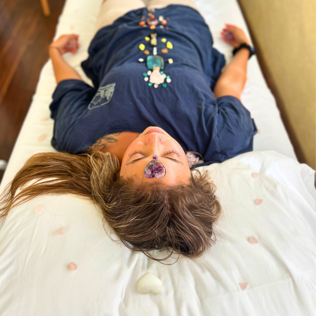 Full body crystal layout Experience the healing power of crystals with personalized sessions by Crystalogist Brittain Cooper. Each Crystal Healing Session features intuitively selected crystals that are energetically aligned to support your transformation, balance, and renewal.