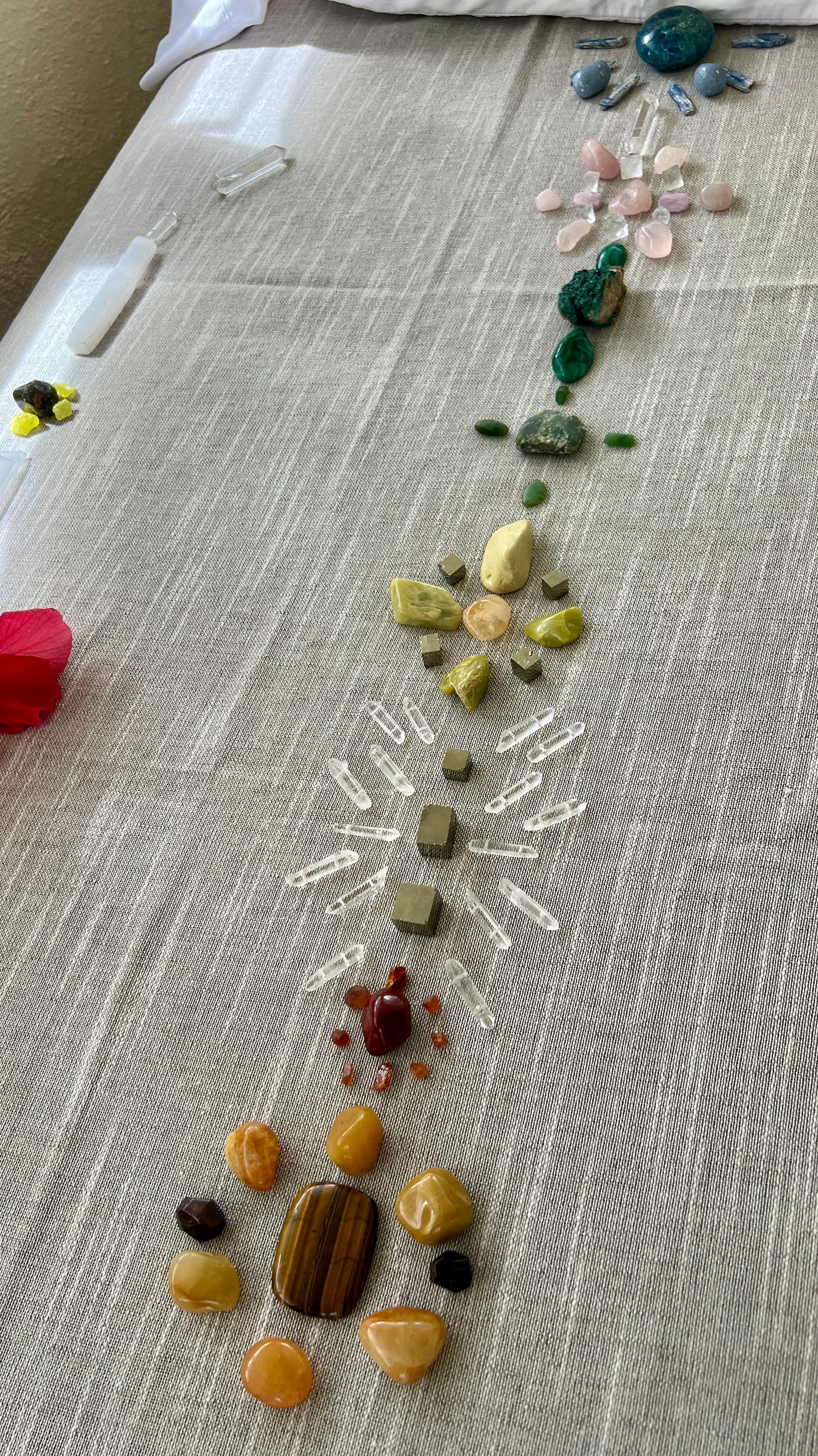 Crystal Grid Chakra Mandalas. This is a remote crystal healing for distance energy sessions with Brittain Cooper. Kilauea studio, Kauai.