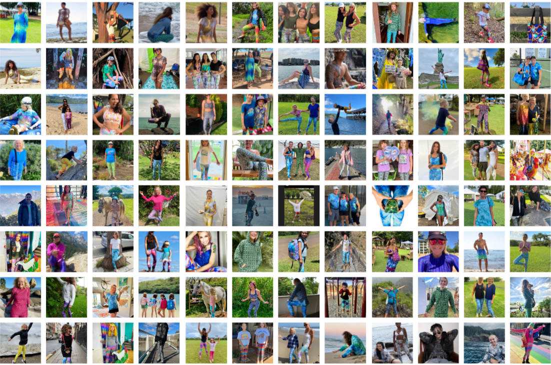Happy Sparkle Style Co. customers around the world wearing gemstone and crystal inspired-apparel. Showcasing vibrant designs infused with crystal energy, style, and joy. 96 individual images created into one photo collage
