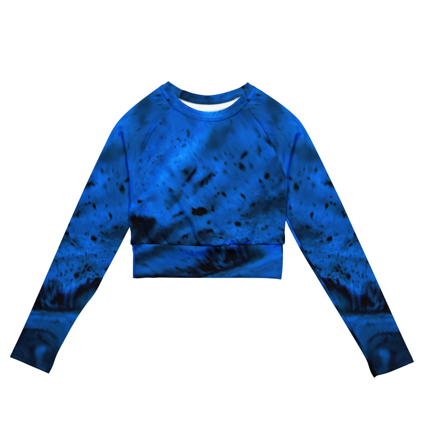 Sapphire Ice Long-Sleeve Crop Top Recycled Fabric