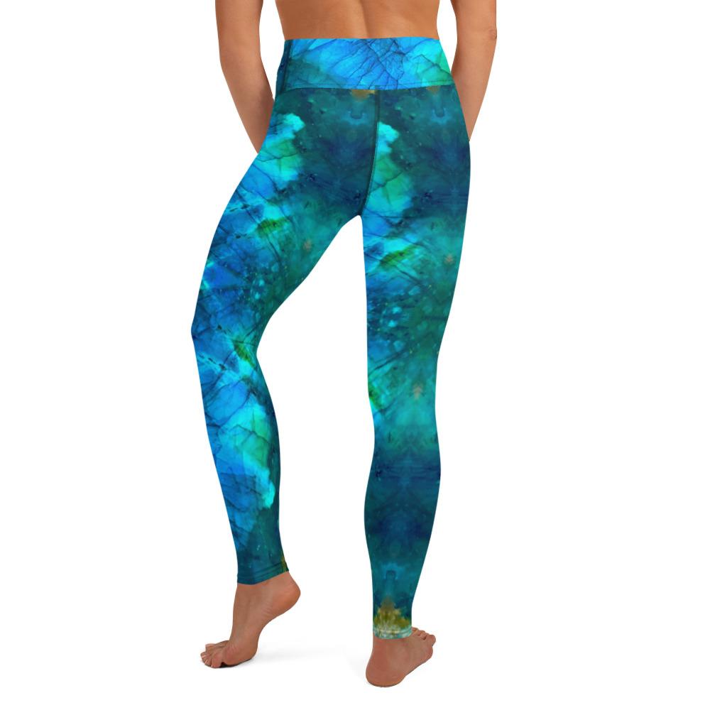 Sparkle Style Co. Labradorite Labradorescence High Waisted Gemstone Leggings Back Rear View