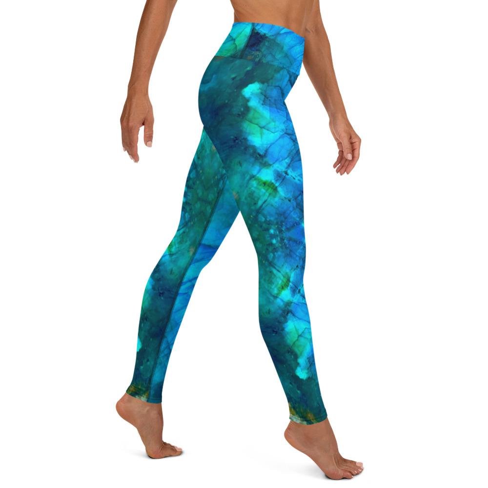 Sparkle Style Co. Labradorite Labradorescence High Waisted Gemstone Leggings Side View