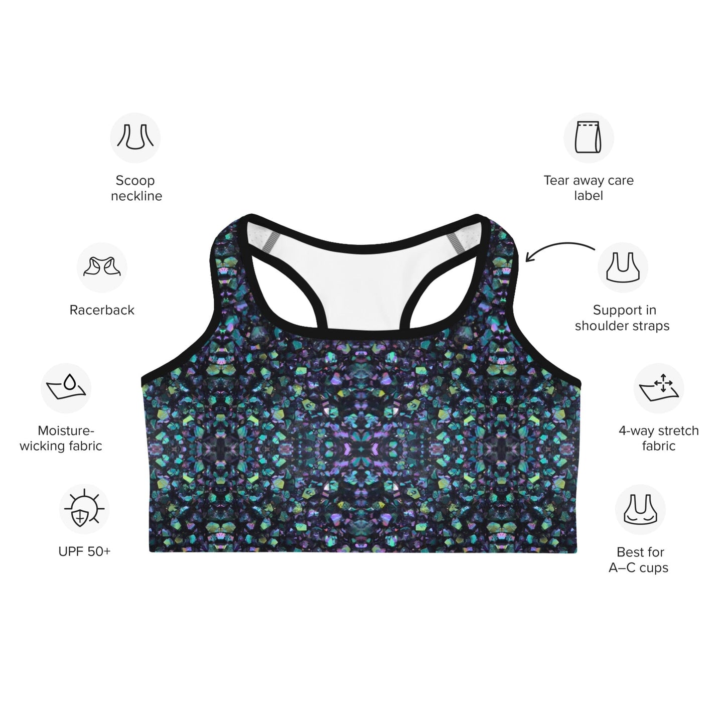 Drusy Quartz Sports Bra