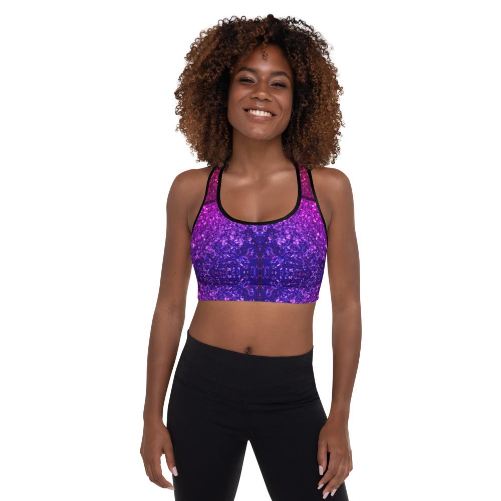 Celestial Glitter Padded Sports Bra