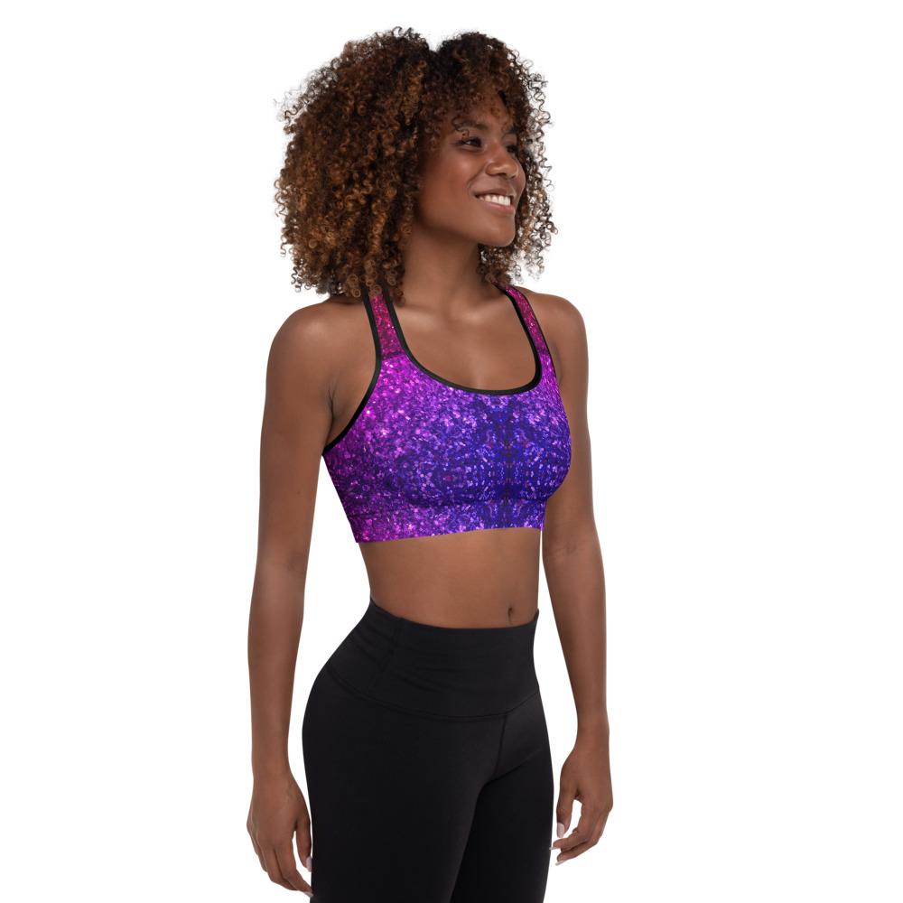 Celestial Glitter Padded Sports Bra