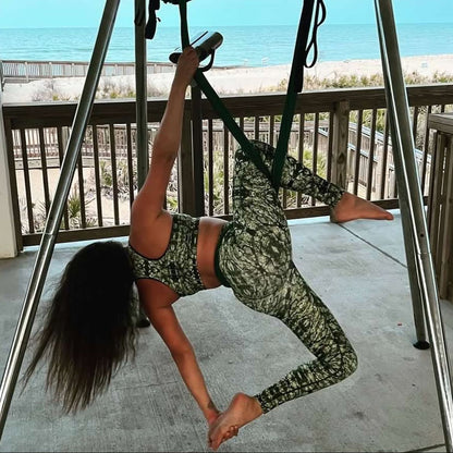 Moldavite Tektitie High-Rise Leggings and Sports Bra Sparkle Style Co. Crystal Inspired Activewear