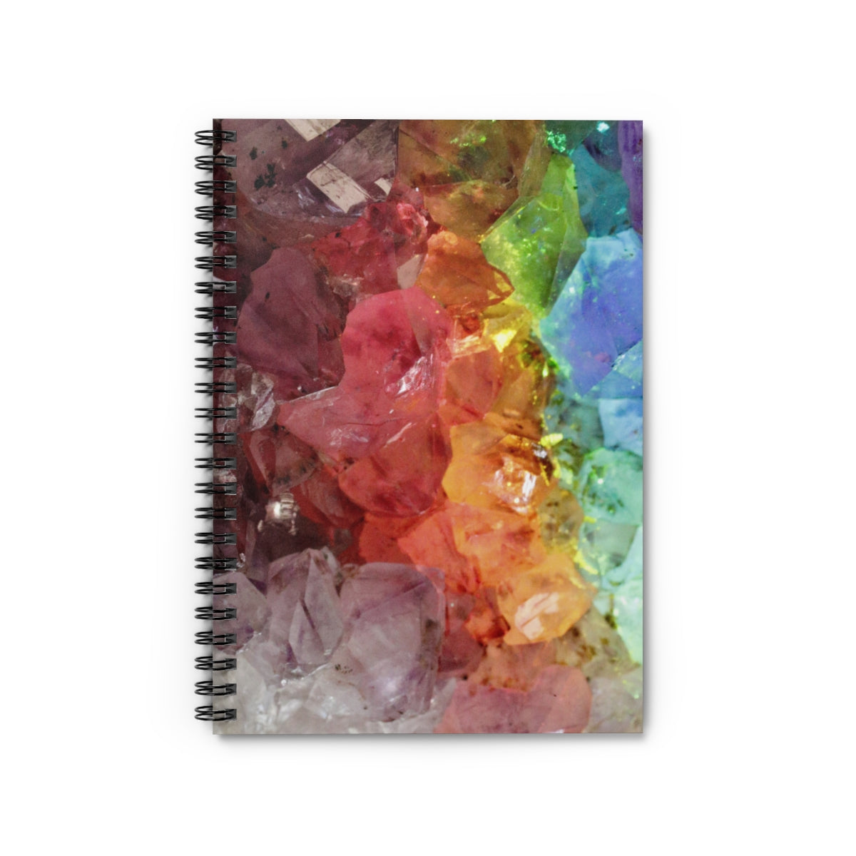 Rainbow Amethyst Crystal Spiral Notebook