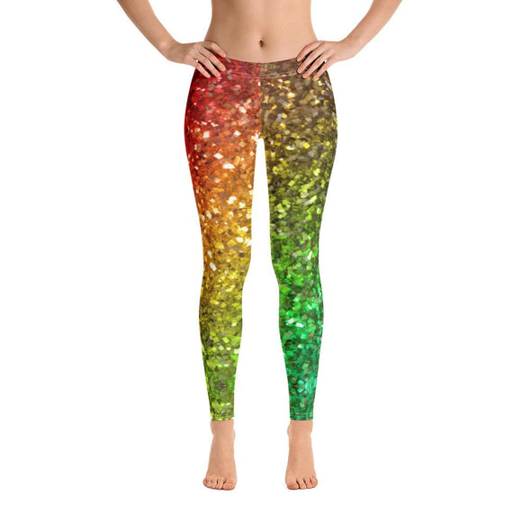 Rainbow Frequency Glitter Leggings (Jaima)