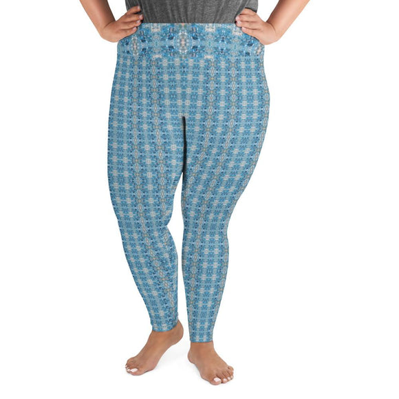 Pacific Blue Topaz High Waisted Leggings