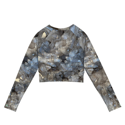 Smoky Quartz Recycled Long-Sleeve UPF 50 Crop Top