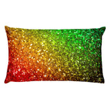 Rainbow Glitter Throw Pillow
