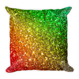 Rainbow Glitter Throw Pillow