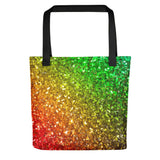 Rainbow Frequency Glitter Tote