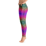Aurora Borealis Glitter Leggings  Dazzle in an amazing color spectrum and become energetically charged with rainbow frequency from Kauai. Aurora Borealis Glitter Leggings are vibrant, durable, and fashion forward. 