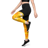 Lemon Citrine Crystal Cluster Sports Leggings